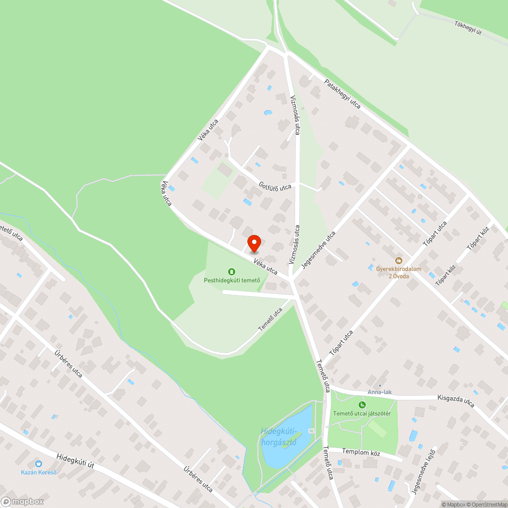 Kátyú a Véka utcában bejelentés helye