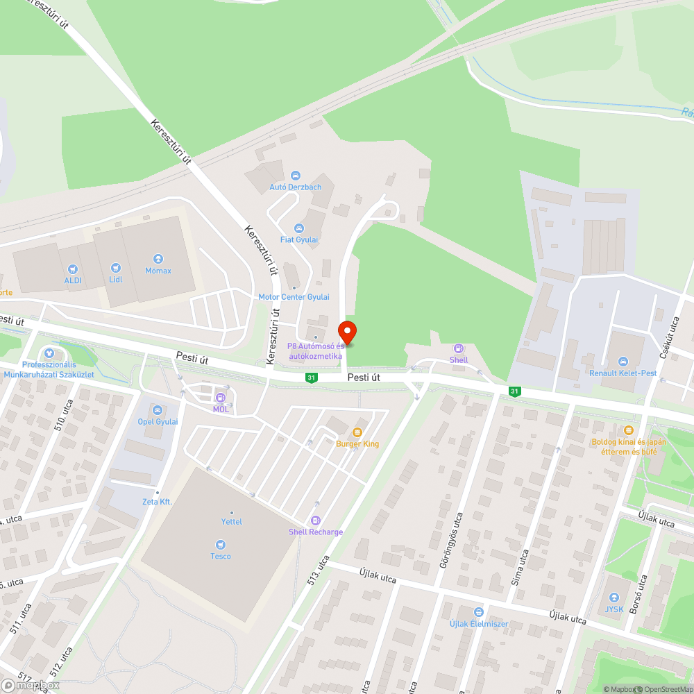 Zöldből parkoló bejelentés helye