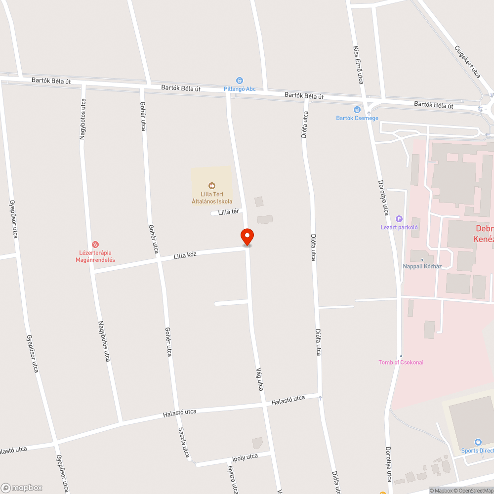 Eldugult bejelentés helye