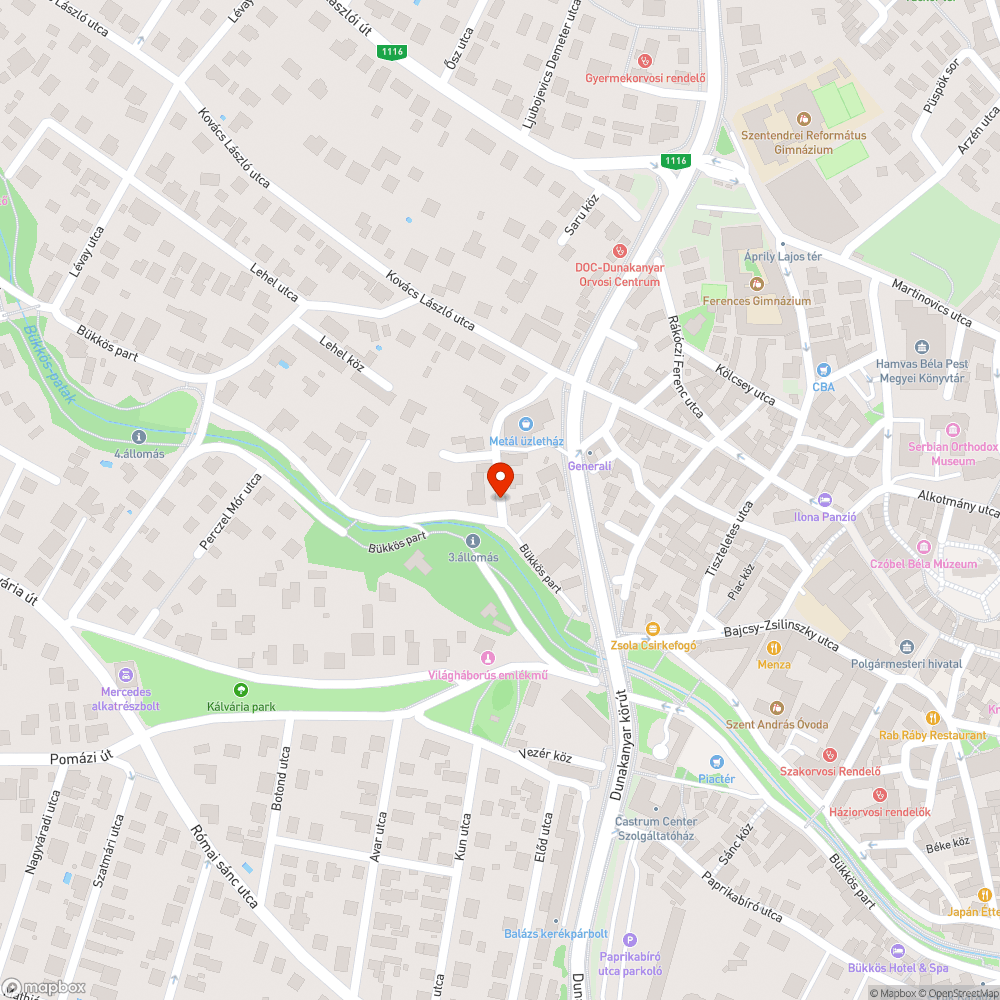 Nem működik a közvilágítás a Bükkös patak partján bejelentés helye