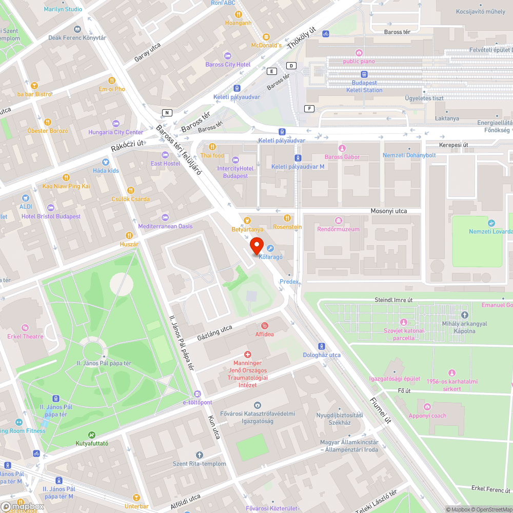 Zöldterületen lerakott szemét bejelentés helye