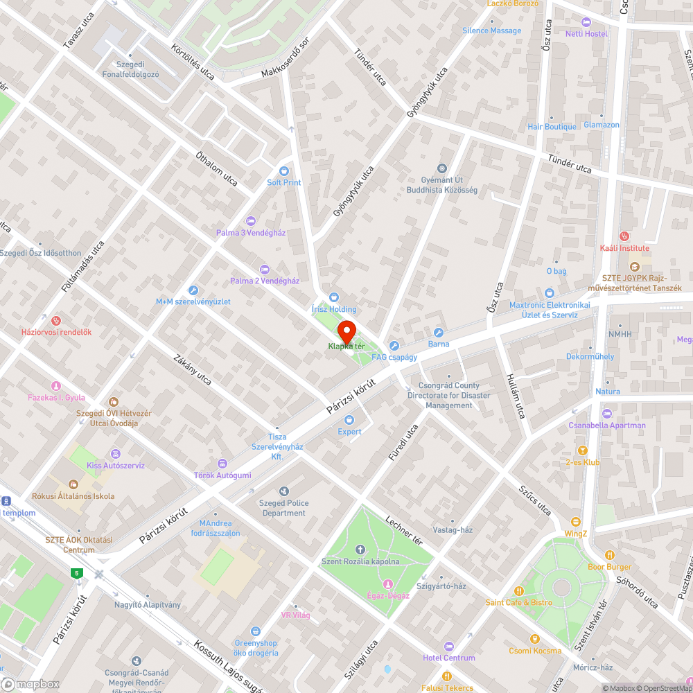 Elhagyott jármű a Klapka téren bejelentés helye