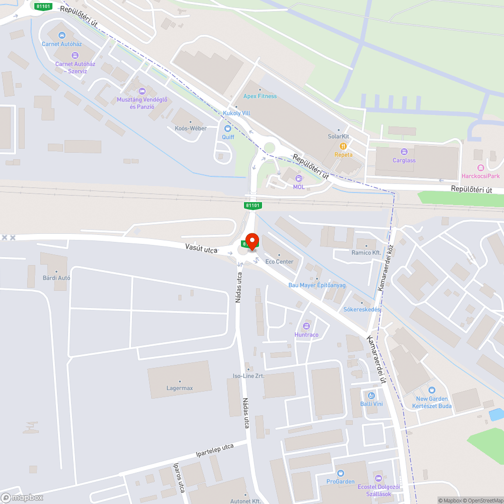 Megdőlt tábla bejelentés helye