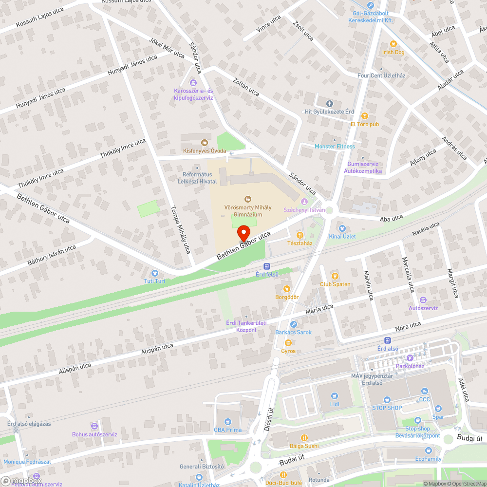 Érd Széchenyi tér járda bejelentés helye