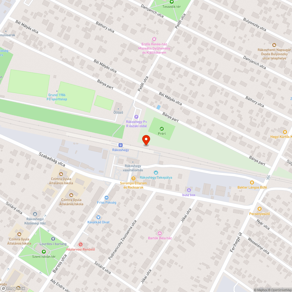 Vasúti Peron bejelentés helye