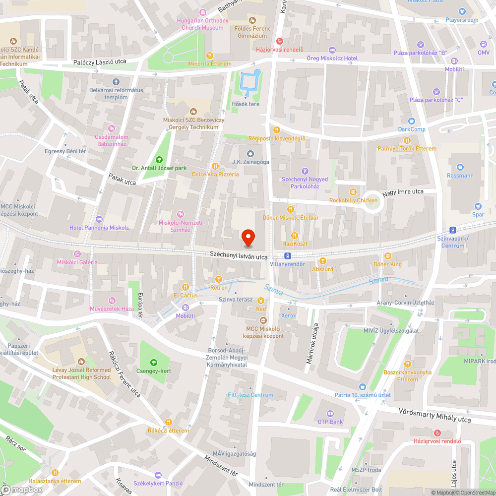 Nem működő világítás a belvárosban bejelentés helye