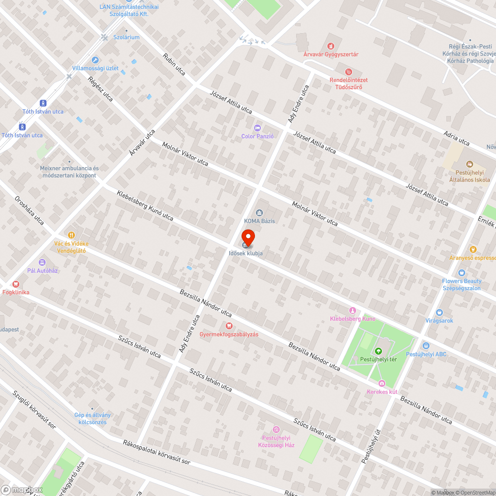 Elhagyott autó bejelentés helye