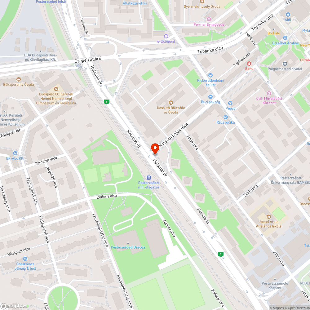 Megközelíthetetlen buszmegálló bejelentés helye