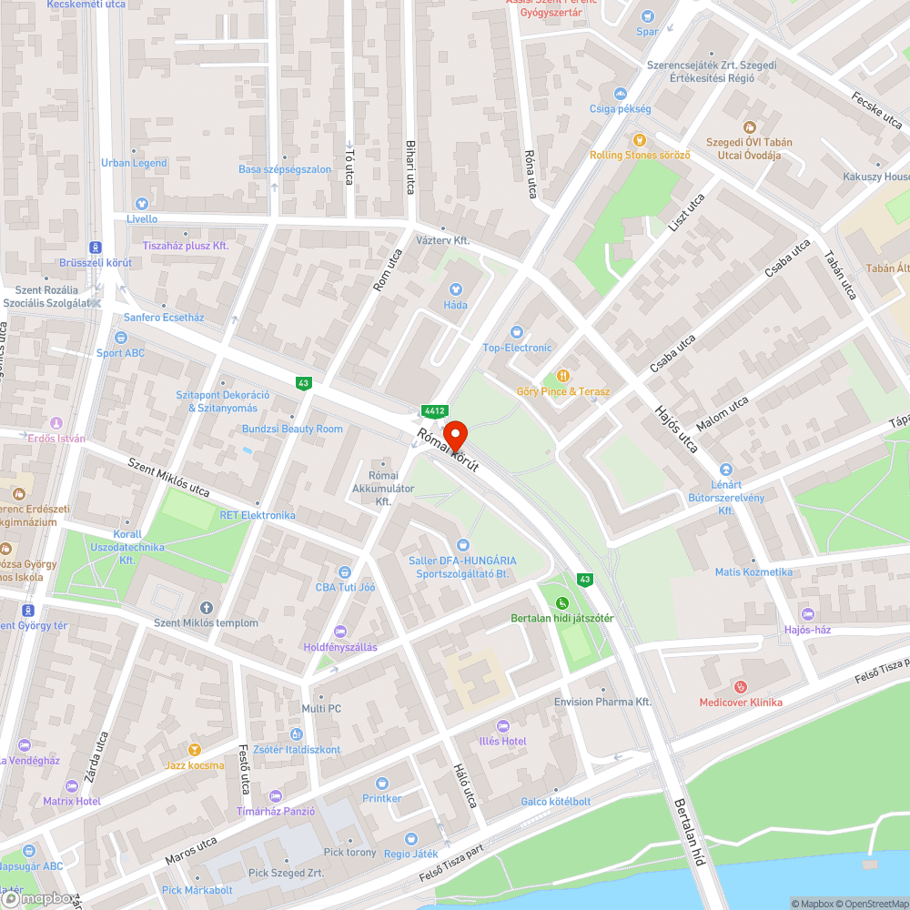 Széttöredezett, felbukásveszélyes járda - Római körút - Sajka utcától a híd felé bejelentés helye