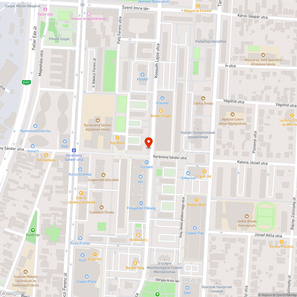 Kiálló oszlopmaradvány a gyalogátkelőhelynél bejelentés helye