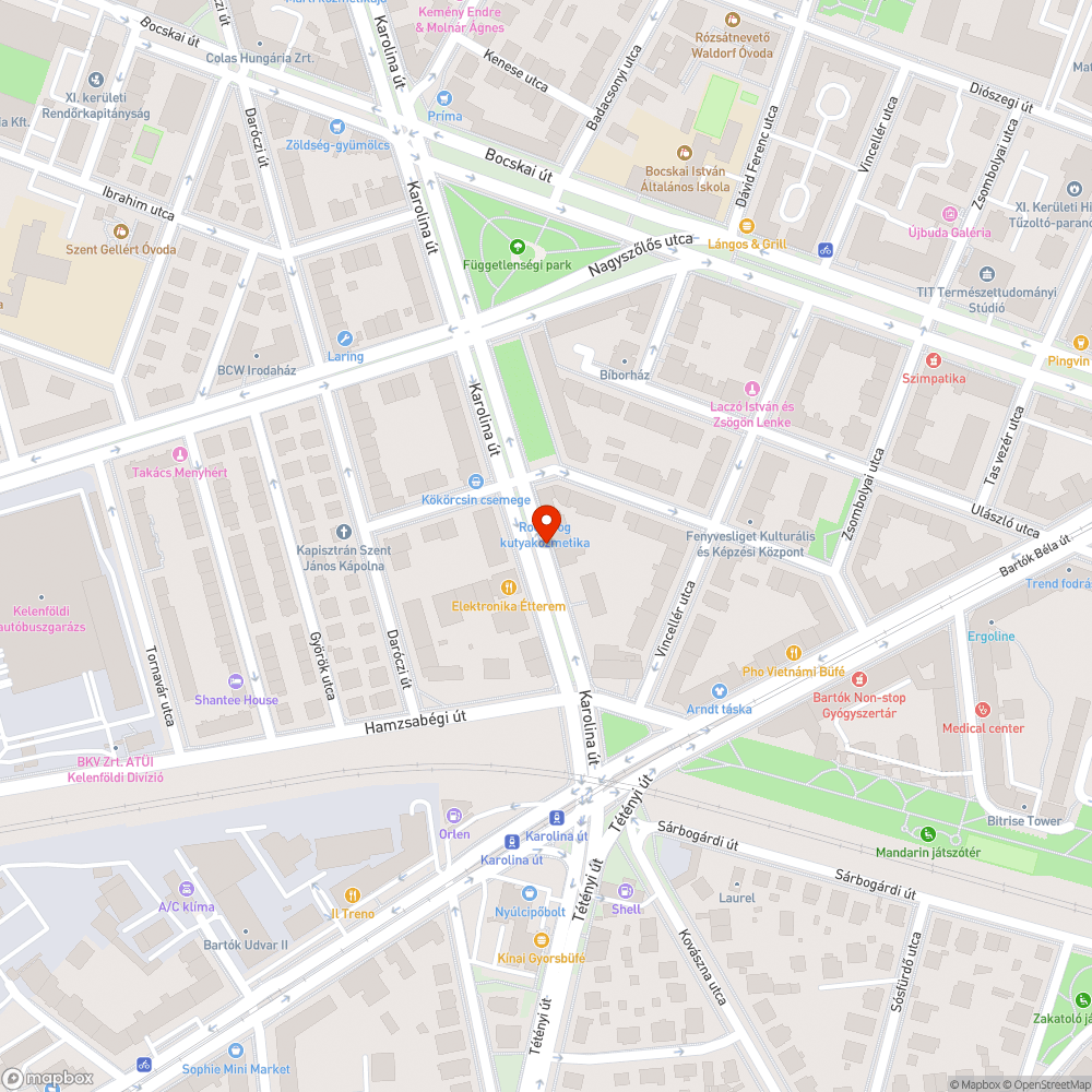 Mély kátyú bejelentés helye