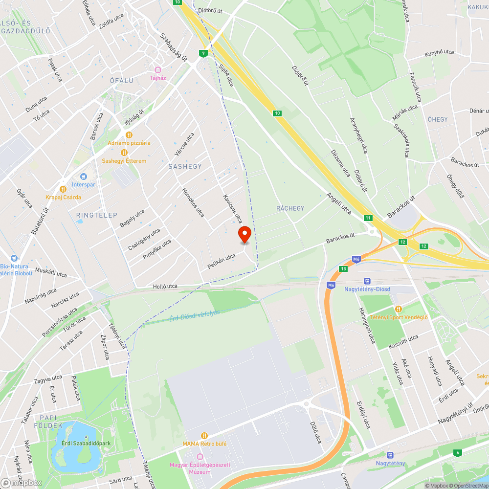 Mély, autógyilkos gödör bejelentés helye