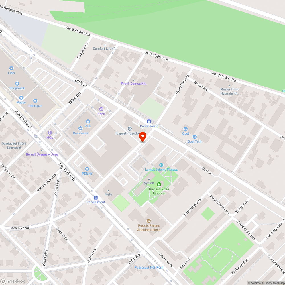 Elhagyott roncs bejelentés helye