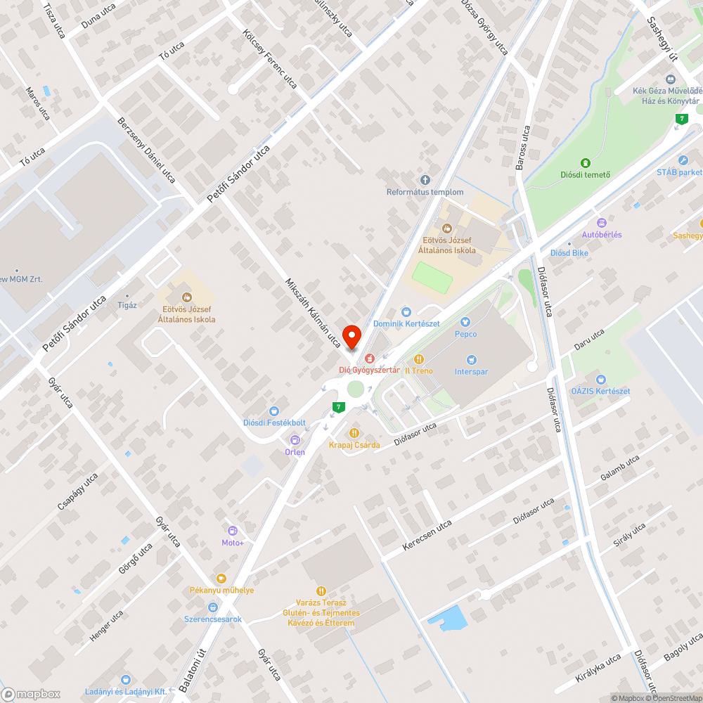 Lekopott gyalogátkelő bejelentés helye