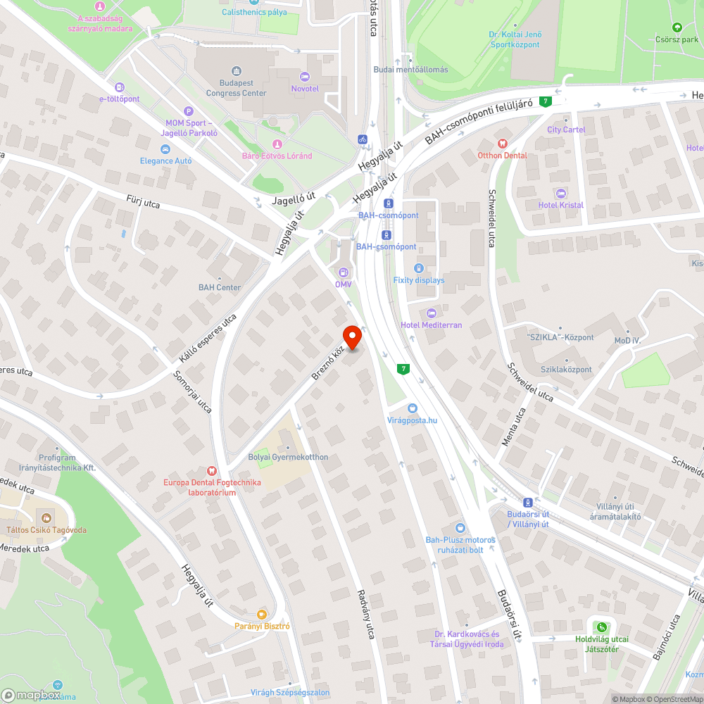 Hibás utcatábla bejelentés helye