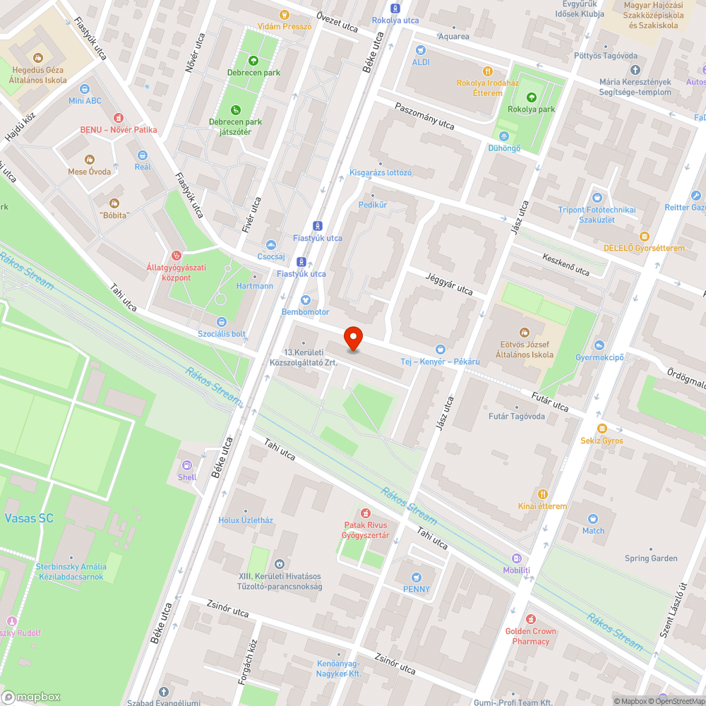 Elhagyott jármű bejelentés helye