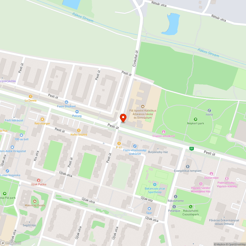 Bebillent bejelentés helye