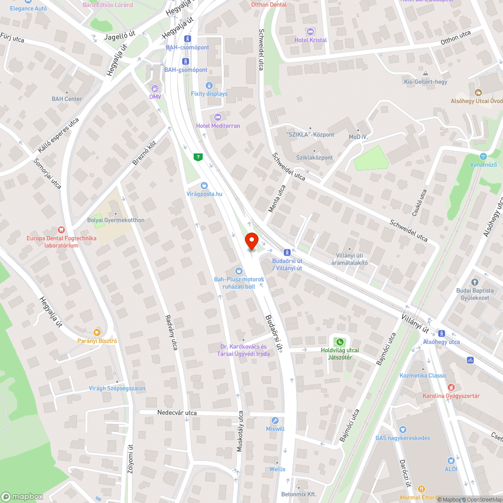 Budaörsi út kátyú bejelentés helye