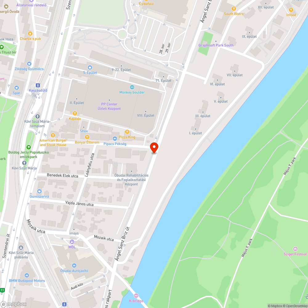 Ángel Sanz Briz út besüllyedt csatornafedél bejelentés helye