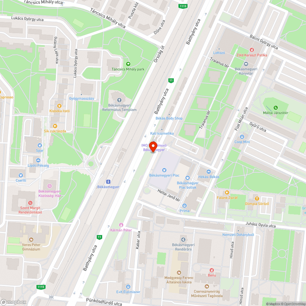 Elhagyott autó bejelentés helye