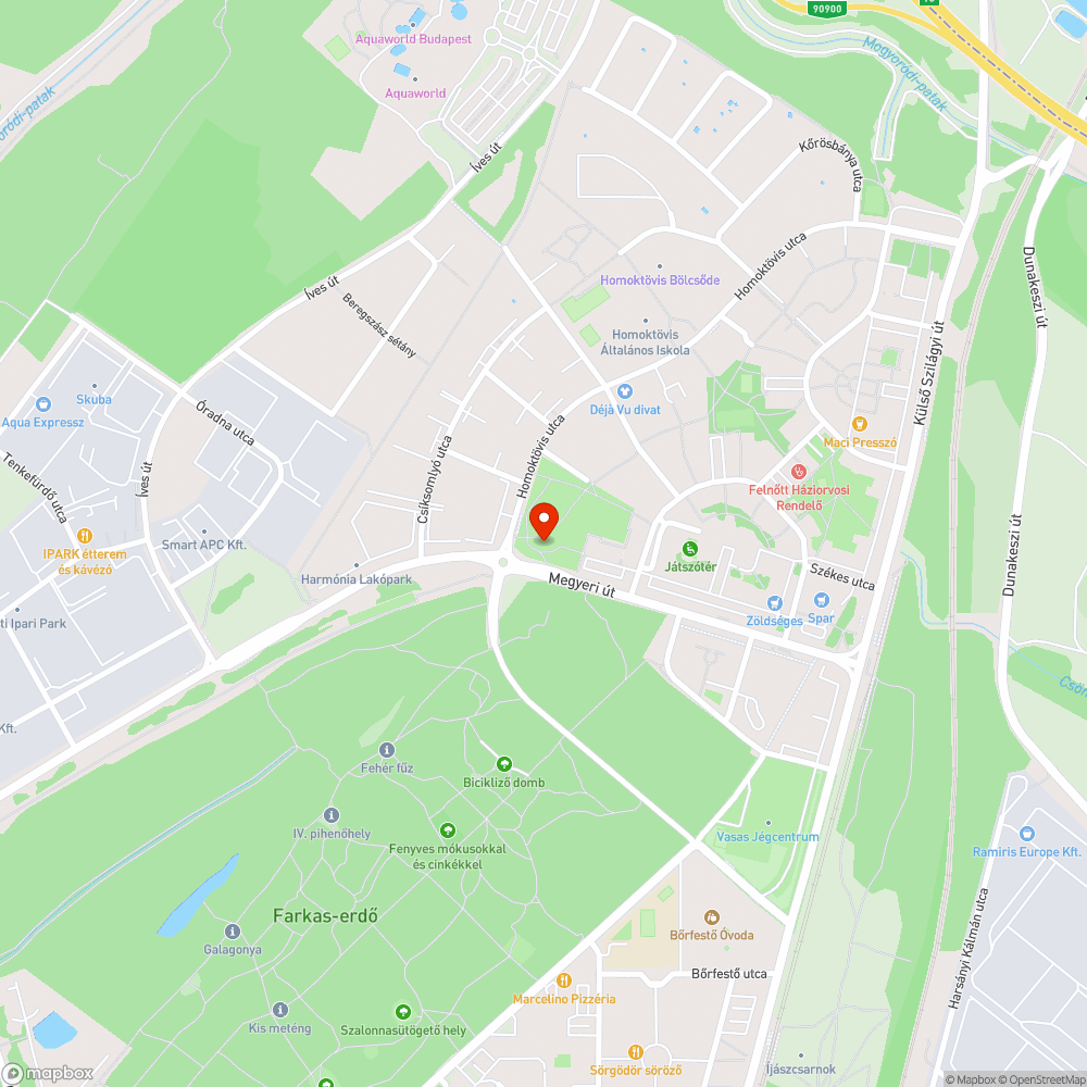 Parkban lévő közmű takarótető beszakadt bejelentés helye