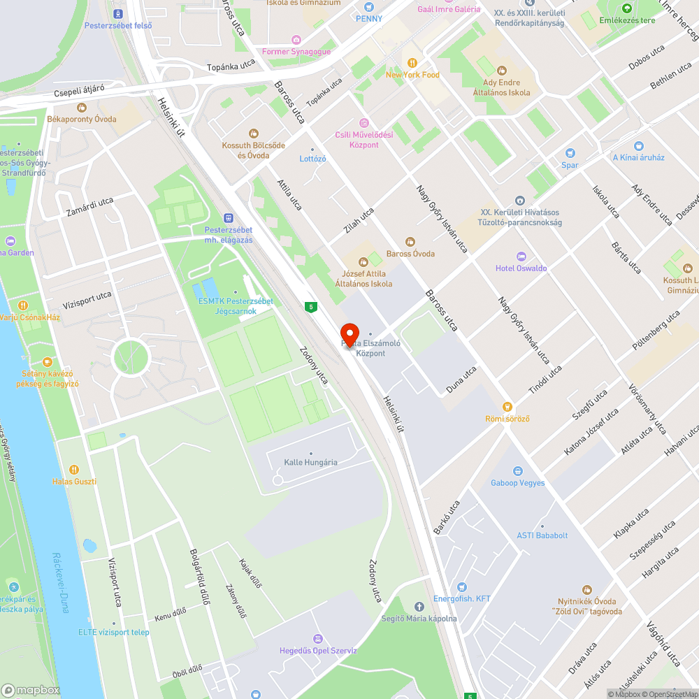 Helsinki úti felüljáró szemét bejelentés helye