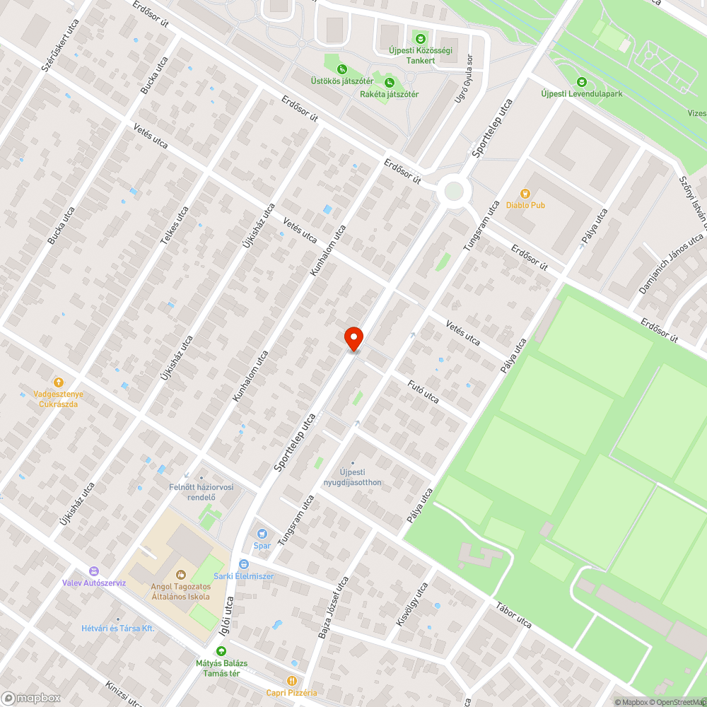 Elhagyott autó bejelentés helye