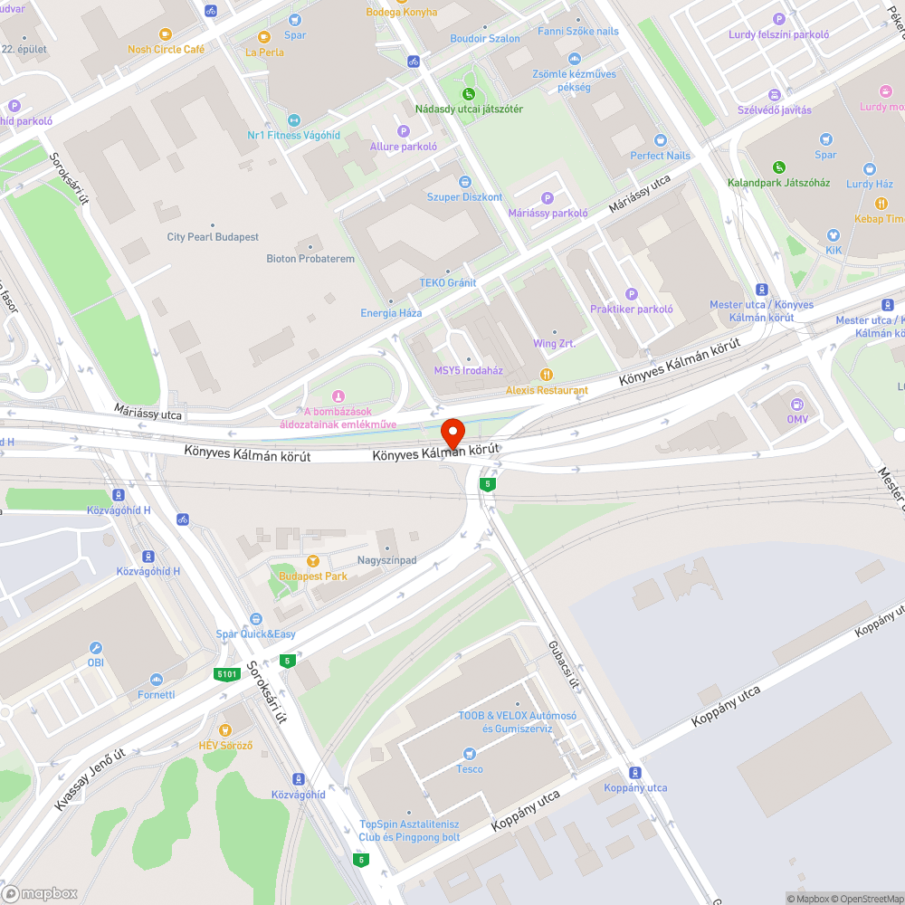 Összefirkált közúti támfal bejelentés helye