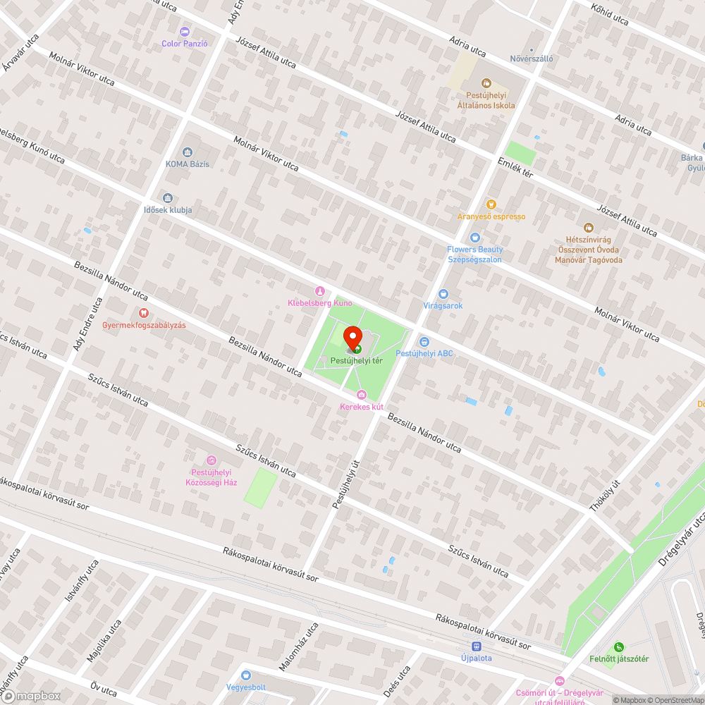 Szétesett pad bejelentés helye