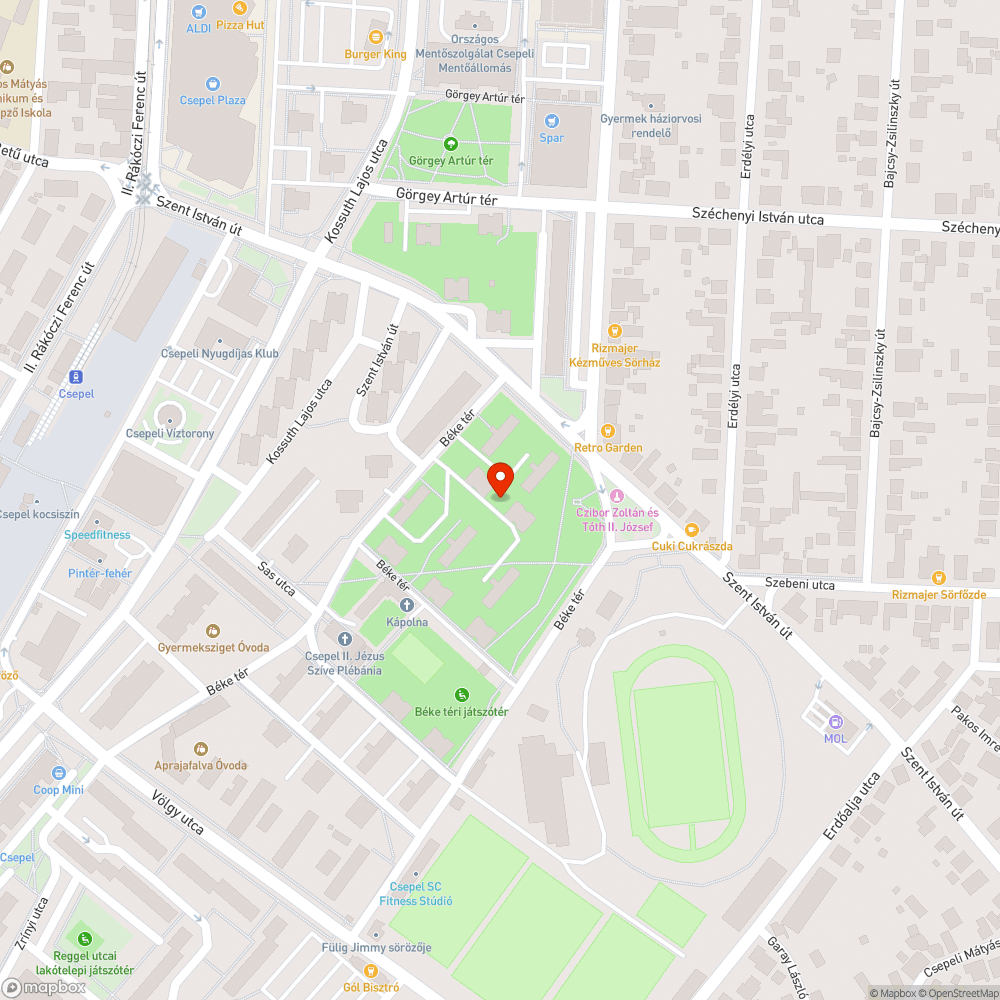 Veszélyes csatornafedő bejelentés helye