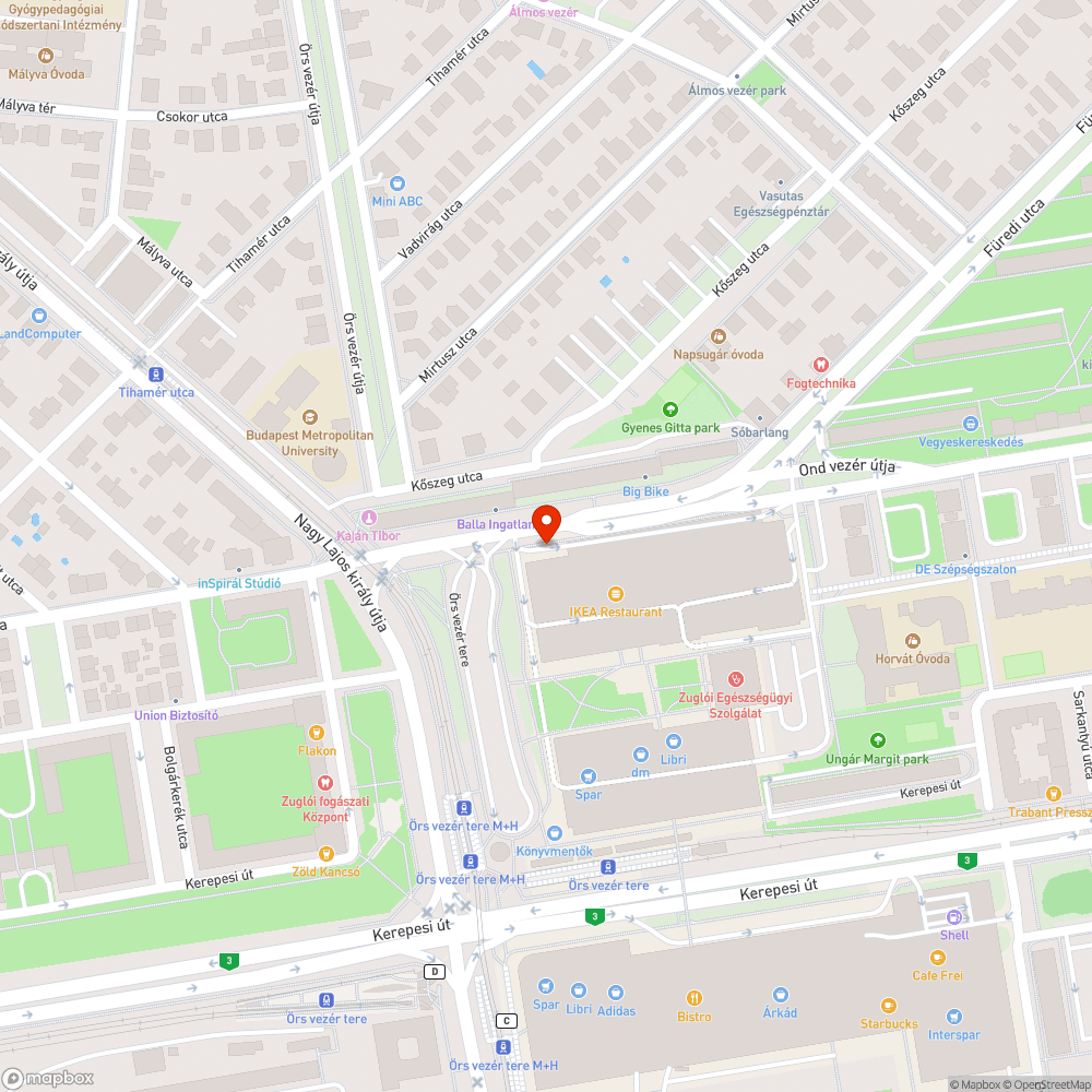 Folyamatosan elmozgatott kőbabák az Ikea mellett bejelentés helye