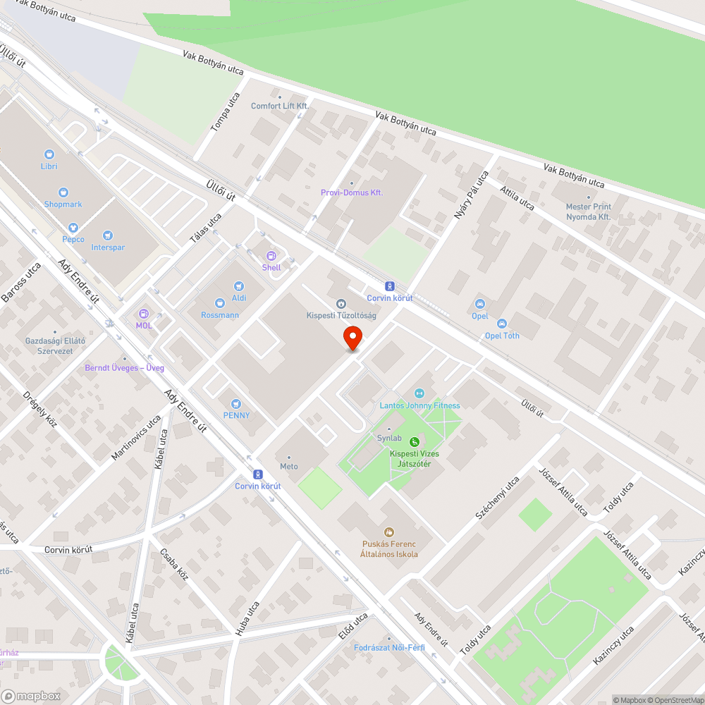 Elhagyott taxi bejelentés helye