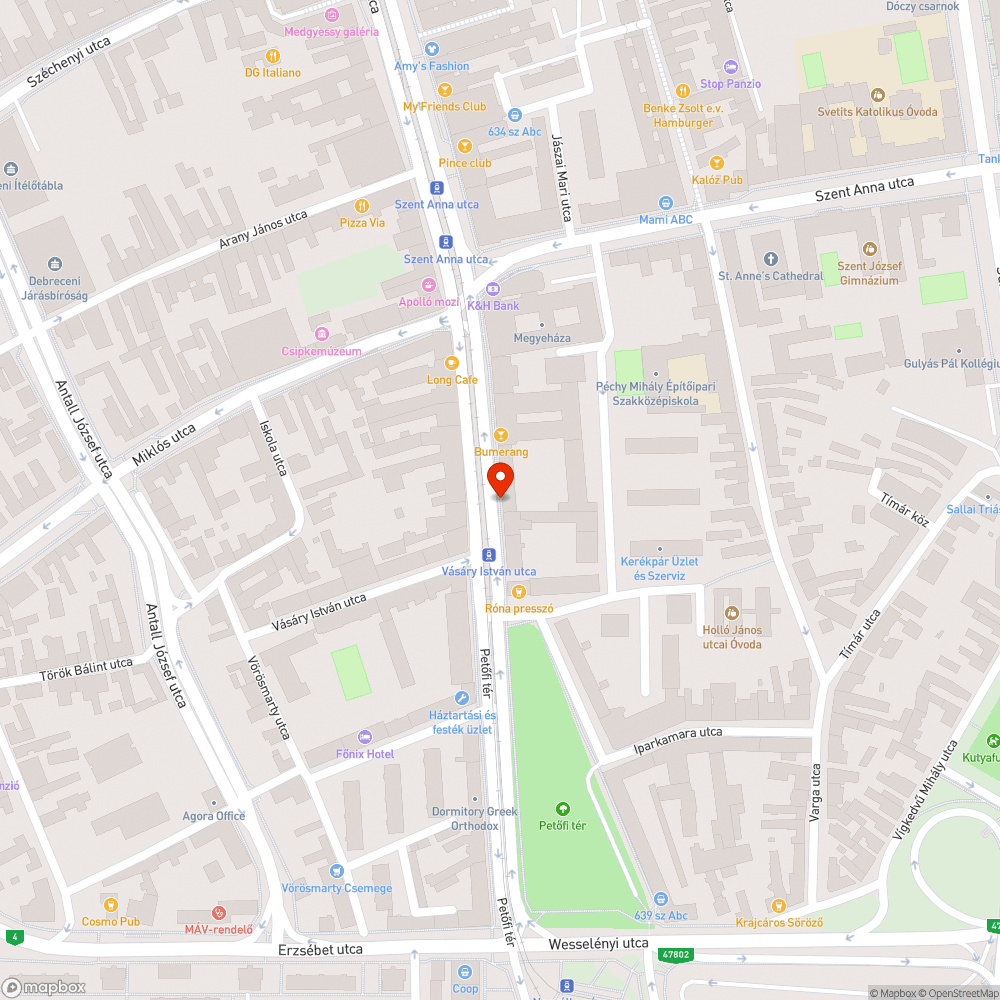 Piac utcai lámpa nem világít. bejelentés helye