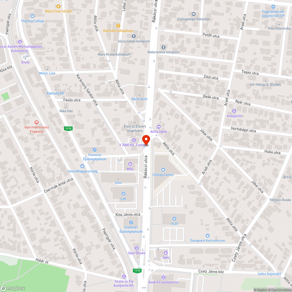 Felszakadt útpálya bejelentés helye