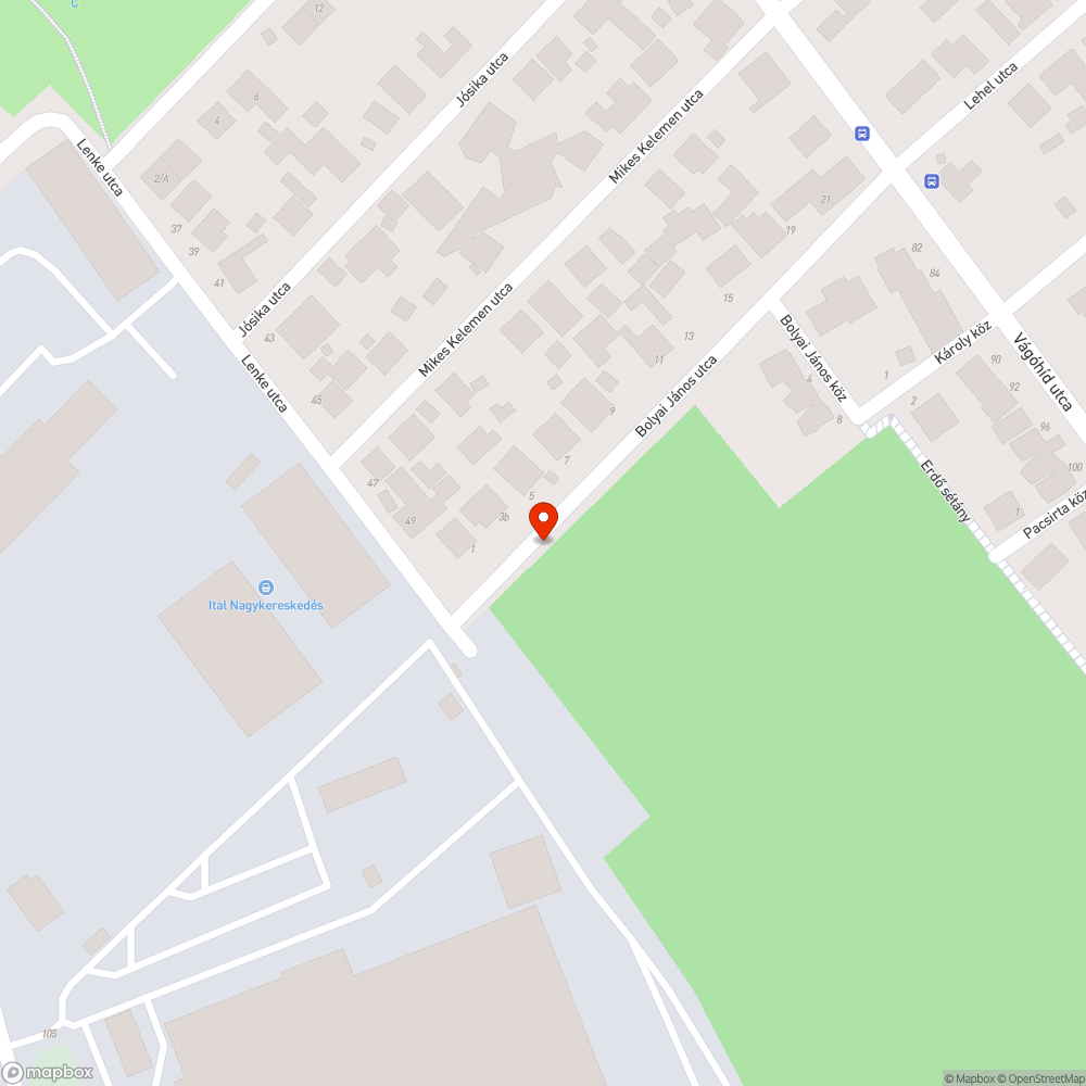 Soroksár Bólyai János utca szemét bejelentés helye