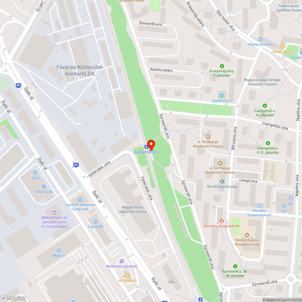 Szemetes terület bejelentés helye