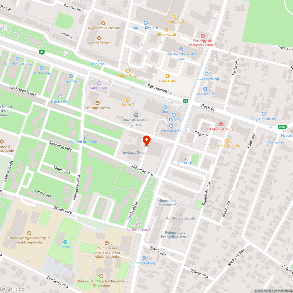 Szűk út bejelentés helye