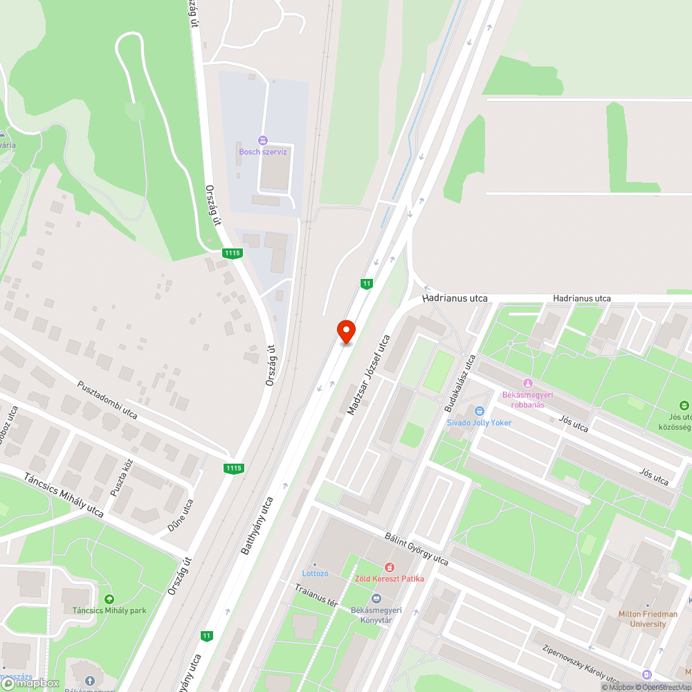 Háborús állapotokban lévő, szanaszét esett Szentendrei út bejelentés helye