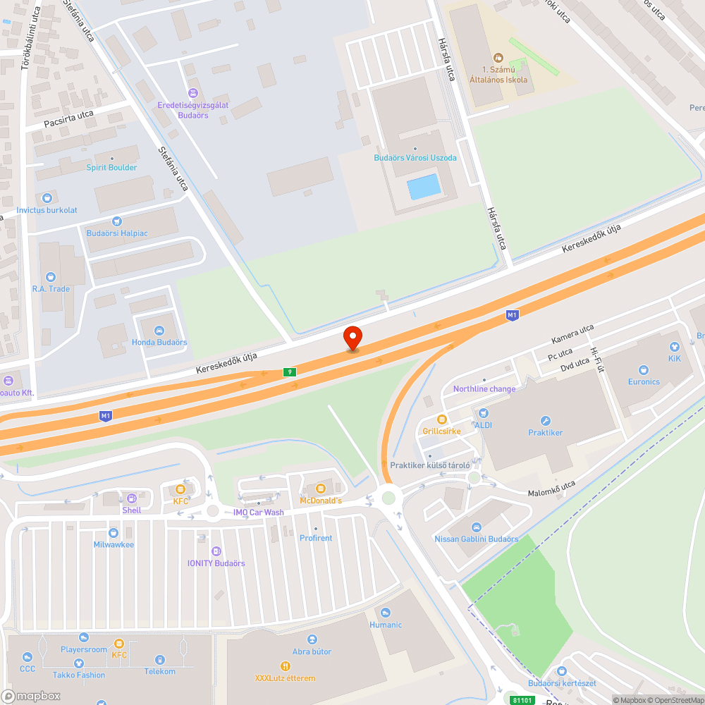 M1-es autópályán rengeteg lámpa nem világít bejelentés helye