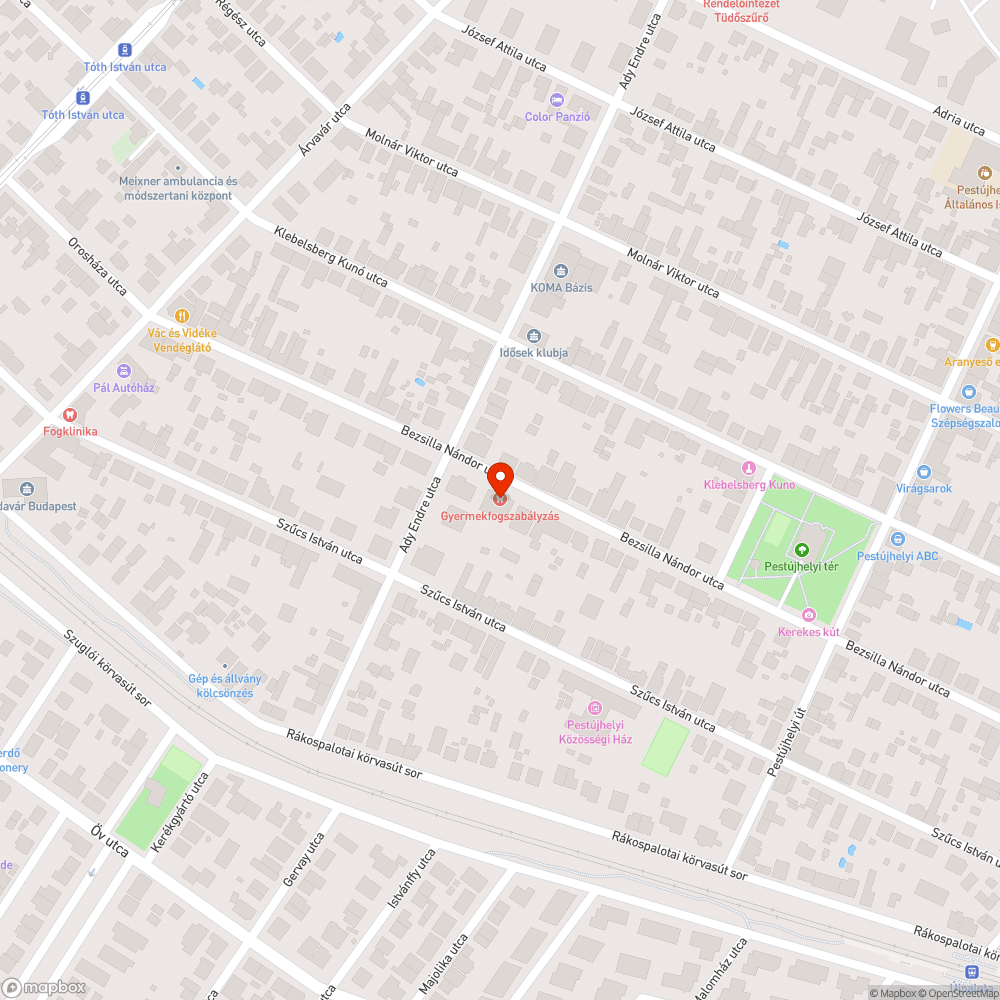 Elhagyott autó bejelentés helye