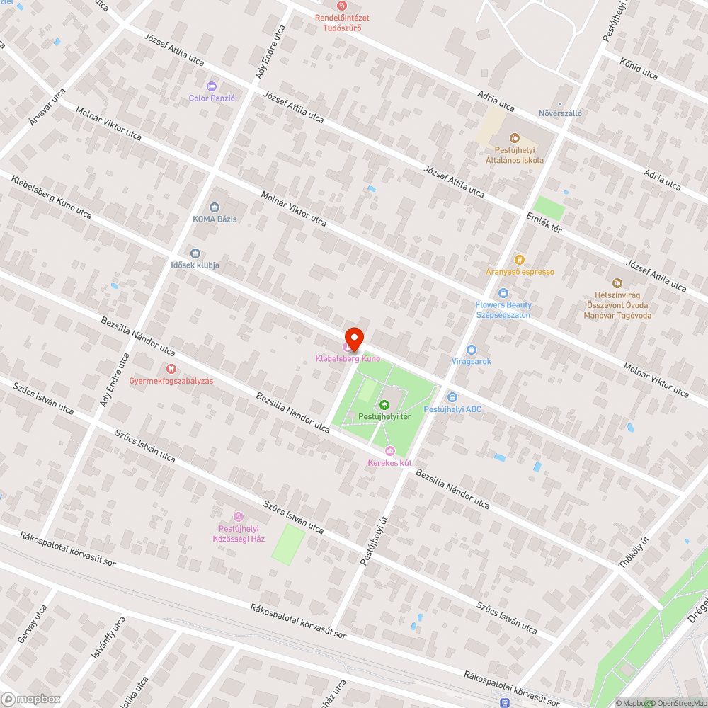 Elhagyott autó bejelentés helye