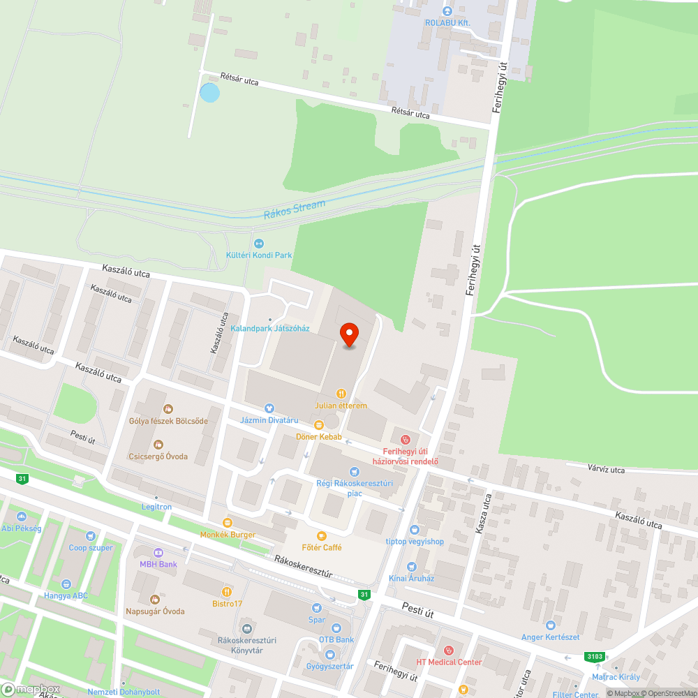 Piac parkoló útburkolata megrongálódott bejelentés helye