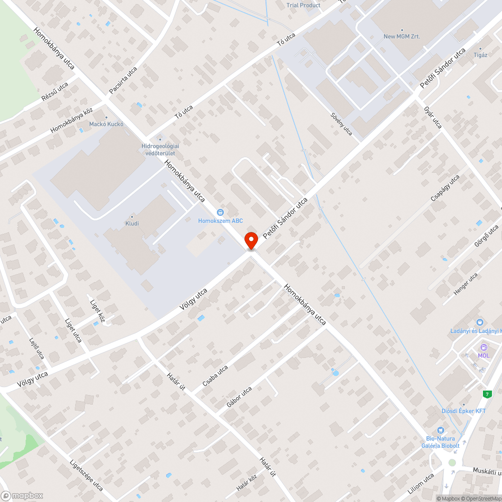 Besüppedt és kátyús kereszteződés bejelentés helye