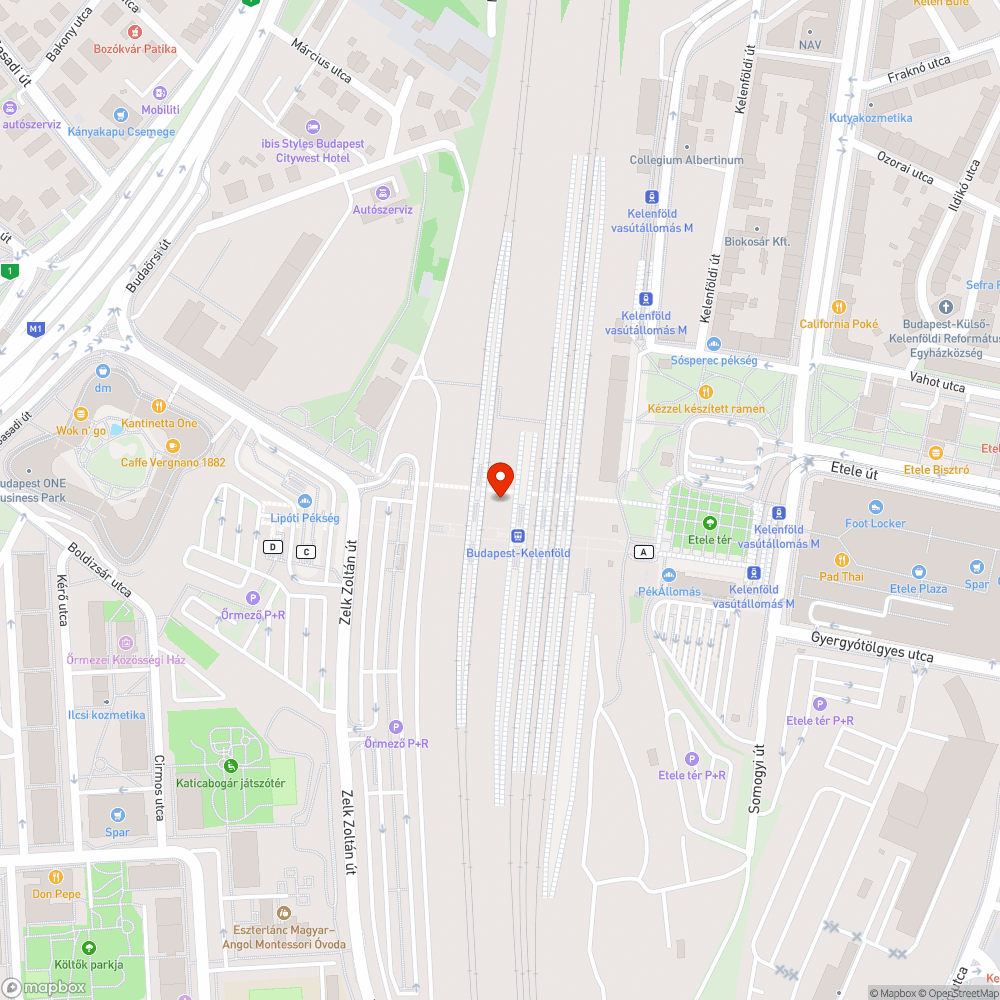 MÁV kijelző Kelenföld 4-es vágány bejelentés helye