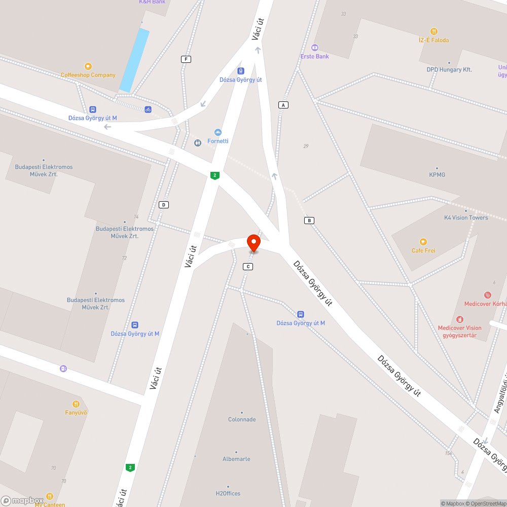 Dózsa György úti aluljáró "C" kijárat bejelentés helye