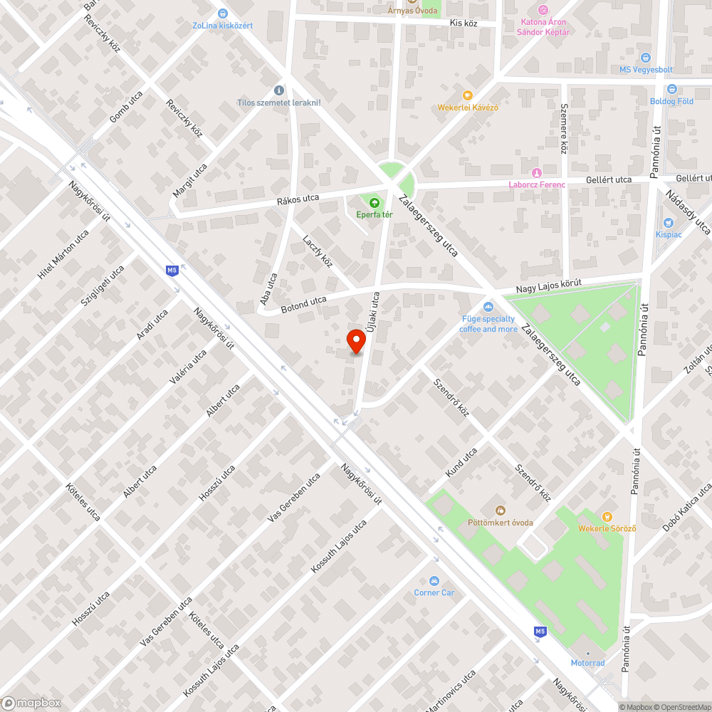 Műszaki nélküli elhagyott jármű bejelentés helye