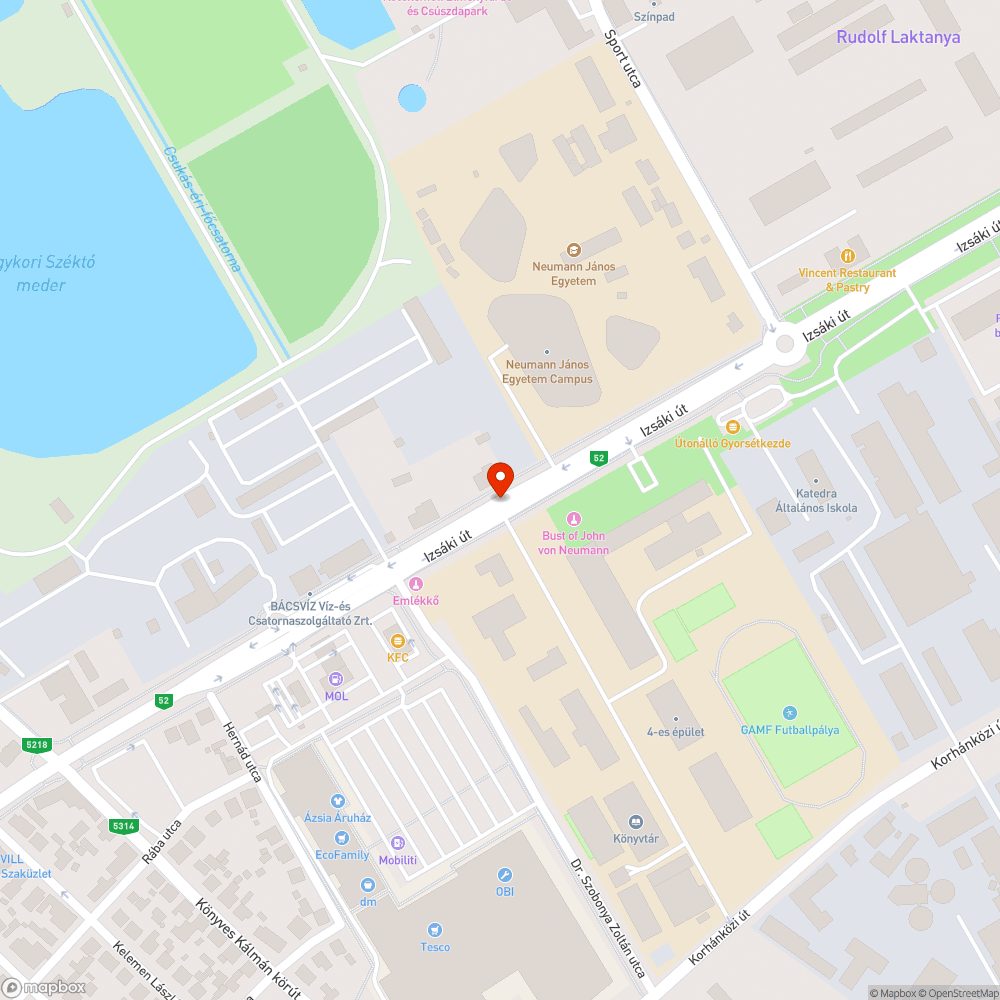 Nem működő közvilágítás az Izsáki úton. bejelentés helye