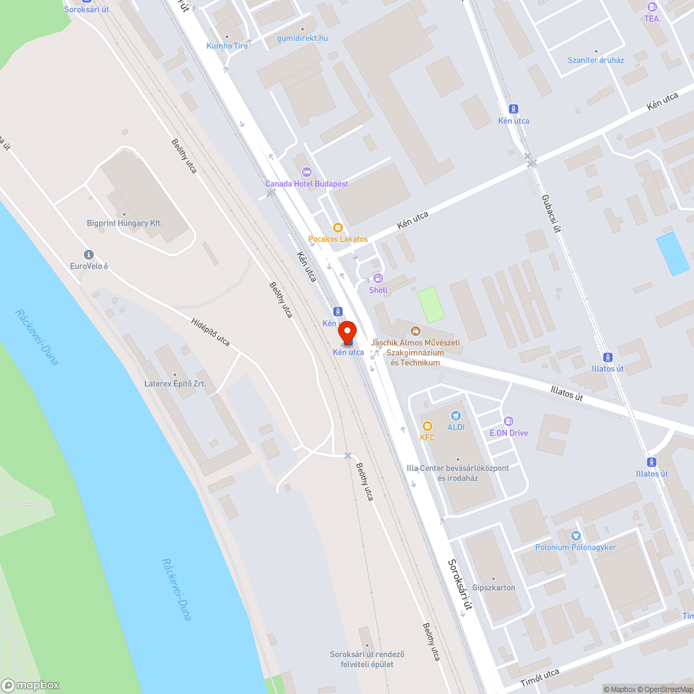 Ferencváros Kén utcai HÉV és MÁV megálló szemét bejelentés helye