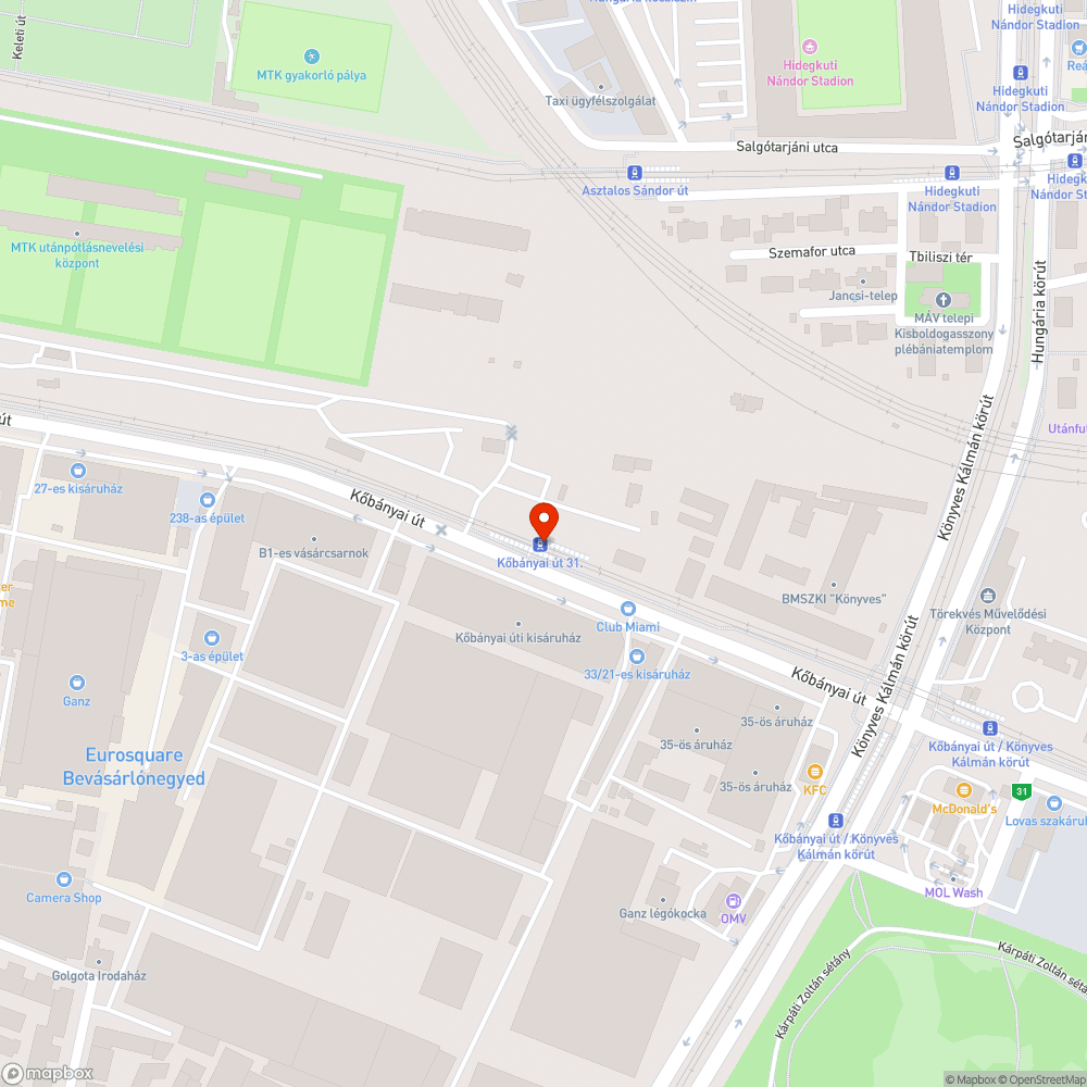 Nincs világítás a villamosmegállóban 2.0 bejelentés helye