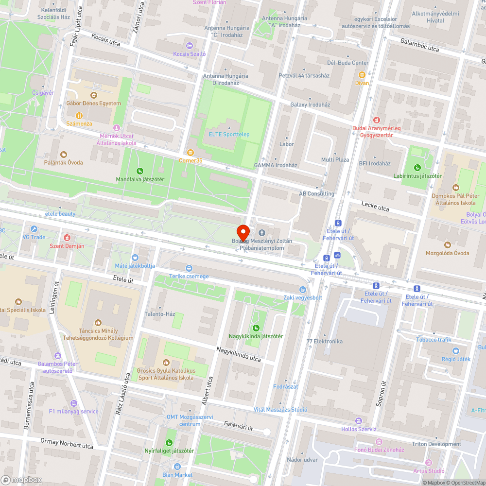 Kátyú az úton bejelentés helye